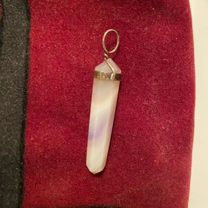 Lavender Agate Point Pendant Necklace - Purple Stone Charm